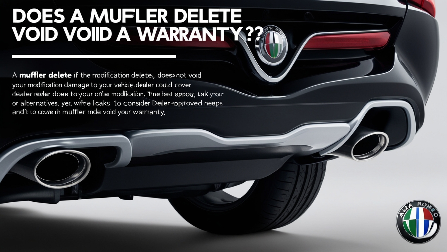 Does a Muffler Delete Void Warranty Alfaromeo: A Comprehensive Guide