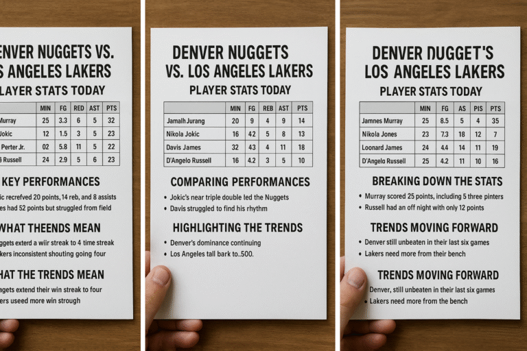 Nuggets vs Lakers Match Player Stats