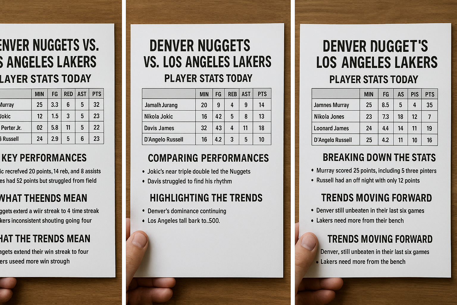 Nuggets vs Lakers Match Player Stats